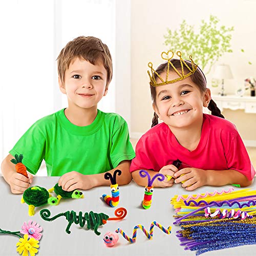 Pipe Cleaners, Pack of 1000 Pieces Jumbo Pipe Cleaners Crafting DIY Projects Pipe Cleaners Bulk 20 Colors Bundle Bling-Bling/Matte Colors Available Ideal for School Projects & Decorations
