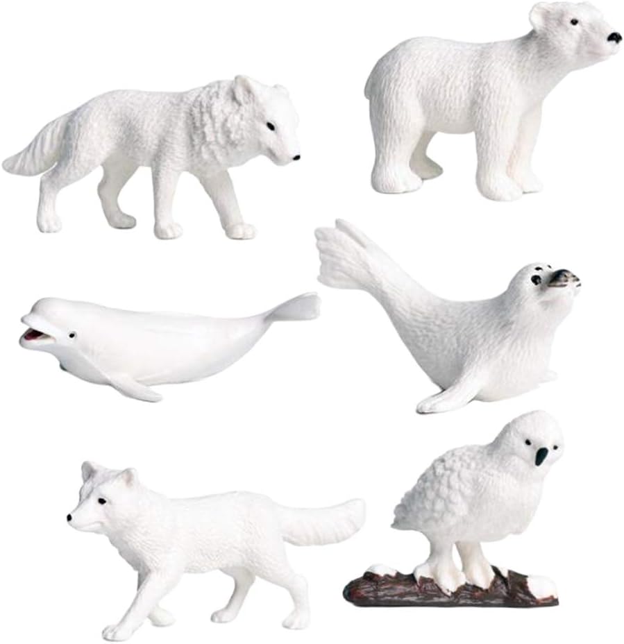 SM SunniMix Polar Animal Figures Toy for 3 Year Olds