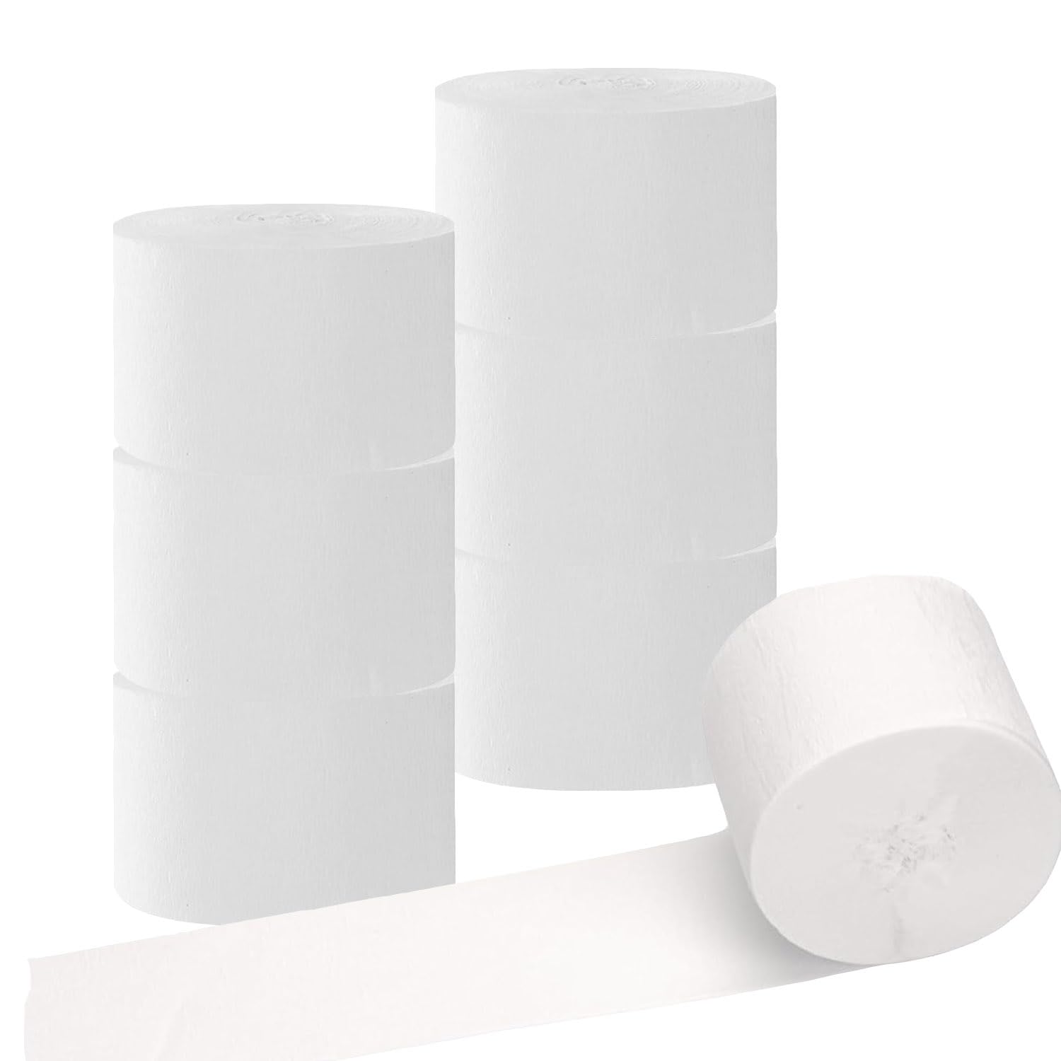 CC wonderland zone 6 Rolls White Crepe Paper Crepe Streamers (4.5CMx25M) for Party Decorations