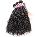 UNICE Hair 3 Bundles Brazilian Curly Virgin Hair Weave 16 18 20 inches, Unprocessed Virgin Human Hair Extensions Natural Color