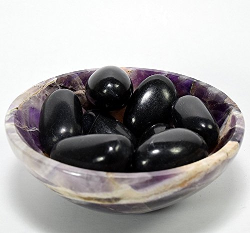 5PCS Natural Black Onyx Pebbles Polished Cabochon Gemstone Crystal Mineral Specimen Cabs from Peru