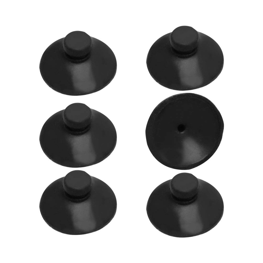 sourcing map Rubber Household Wall Round Shaped Attachable Suction Cup 20mm/0.8" Dia 6 Pcs Black
