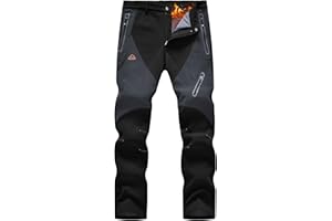 Rdruko Men's Snow Pants Waterproof Insulated Fleece Lined Ski Hiking Snowboard Winter Pants with Pockets