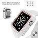 Compatible with iWatch Case 38mm, Shock Proof Bumper Cover Scratch Resistant Protective Rugged Case Replacement for iWatch Series 3, Series 2, Series 1 38mm, White/Pink