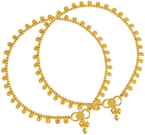 Gold Plated Filigree Traditional Ethnic Anklet Jewellery for Women