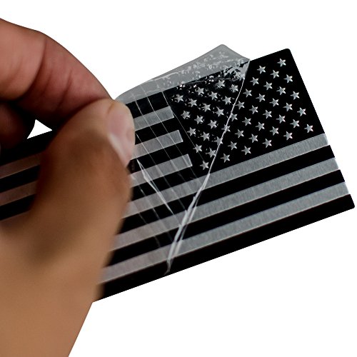 ALUMINUM American Flag Sticker Decal Emblem | perfect for vehicle, truck, car, motorcycle, rv, scooter, or suv 3.18” x 1.75” (Stars on the RIGHT side) - Thumbnail 2