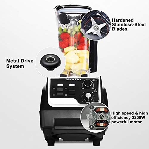 Professional Countertop Blender, 2200W High Power Commercial Blender for Shakes and Smoothies with 2L BPA Free Container, Built-in Timer Jug Blenders for Crushing Ice, Frozen Dessert