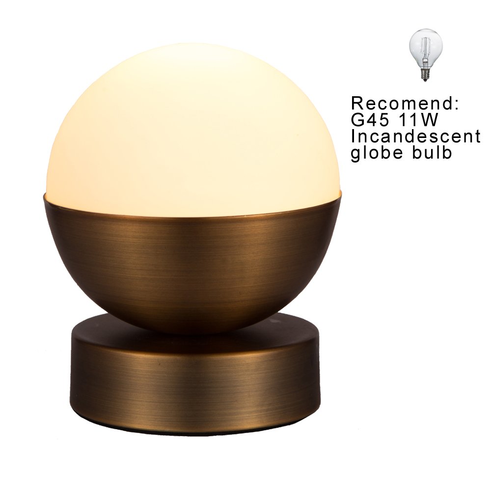 JINZO Touch On Table Lamp Nightlight Dimmable Bedside Lamps For Bedrooms Nursery Lamp E12 Base Contemporary Age Brass Finished