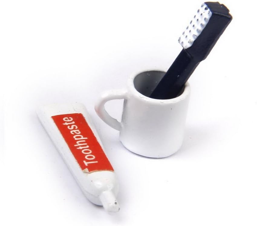 SUOSI Sets of Dolls House Toiletries with Toothbrush Toothpaste Cup