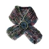 LETHMIK Women's Knit Scarf Rex Rabbit Fur Scarves Collar Winter Warm Neck Multicolor
