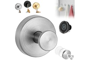 PUSKIU Suction Cup Hooks for Showers, 2024 Upgrade Luxe Hold No-Drill Hook Stainless Steel Waterproof Suction Cup Hooks for Shower Bathroom Kitchens Hanging Towels Suction Cup Hooks