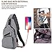 Sling Shoulder Crossbody Chest Bag for Men Women Lightweight Hiking Travel Backpack Daypack with USB Charging Port(Grey)