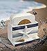 Puzzled White and Blue Stripes Wooden Nautical Coasters - Tabletop Wooden Coastal Decor for Home, Kitchen, Bar, Beach Themed Gifts Square Coasters Set of 4, Handmade Drink Coasters with Holder
