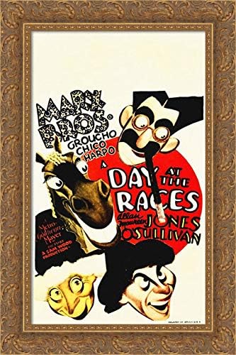 Amazon Com Hollywood Photo Archive 25x40 Gold Ornate Framed Canvas Art Print Titled Marx Brothers A Day At The Races 08 Posters Prints