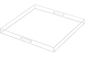 MUKEEN Oversize Extra Large King Size Bed Tray for Eating Big Clear Acrylic Serving Tray with Handles 24x24 Inch -Spill Proof