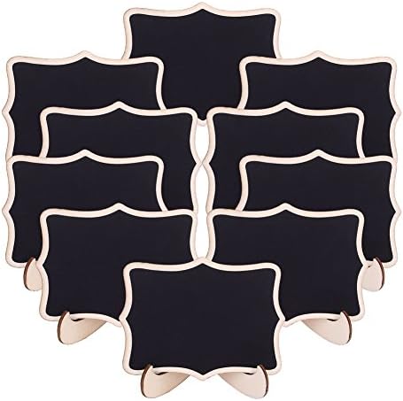 DSSY 20 Pack Wood Mini Chalkboards Signs with Easel Stand,Rectangle Small Chalkboard Signs Blackboard for Weddings,Parties, Table Numbers, Food Signs and Special Event Decoration(Style 4)