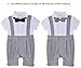ZOEREA Baby Boy Gentleman Rompers Striped Toddler Suit 2pcs Outfit, 70CM/3-6 Months, Grey
