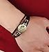 Hamoery Punk Alloy Leather Bracelet For Men Constellation Braided Rope Bracelet Bangle Wristband(Pisces)