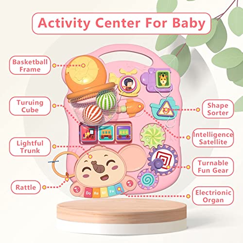 AM ANNA Baby Walking Toy for 12 Month Old Girls, Walker for Baby Girl, Baby Push Walkers for Babies,3 in 1 Push Toys for Babies Learning to Walk, Early Learning Toy for Infant 12 Months, Pink (Pink)