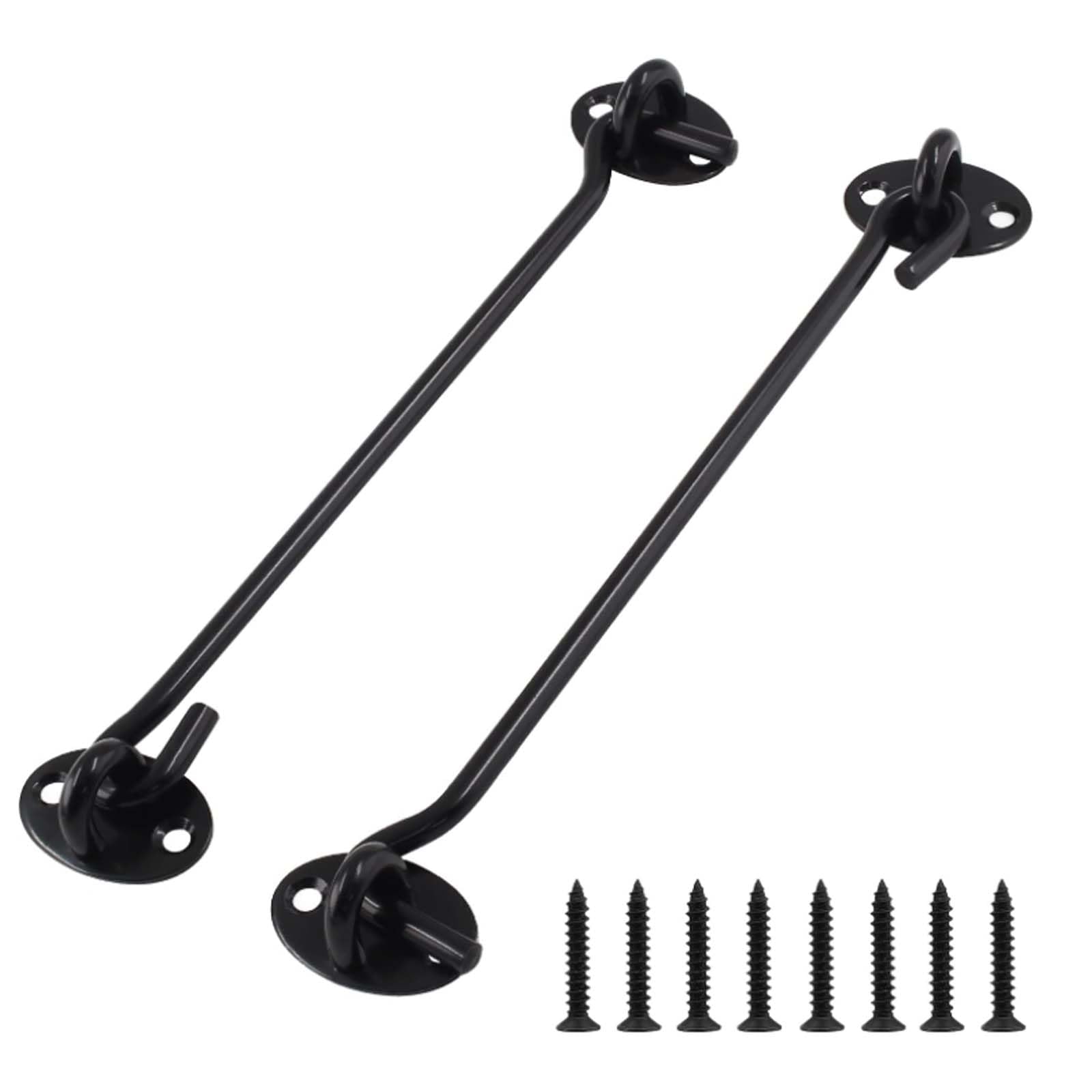 2Pcs Useful Steel Cabin Hook Door Latch Mounting Screws Barn Door Hook Lock Rustproof Sliding Barn Door Latch Lock for Door Gate Window Closet