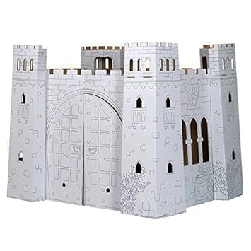 small foot 10017 Spielhaus 'Burg' aus Bastelkarton, detailreiche Gestaltung, ausstanzbare Fenster, Tür zum Öffnen
