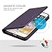 SHIELDON iPhone 8 Plus Case, iPhone 7 Plus Wallet Case, Genuine Leather iPhone 8 Plus Flip Magnetic Cover Card Slots Holder Kickstand TPU Shockproof Case Compatible with iPhone 7Plus - Dark Purple