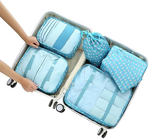 Arxus 6 Set Packing Cubes Travel Luggage Waterproof Organizers (Fruit Print)