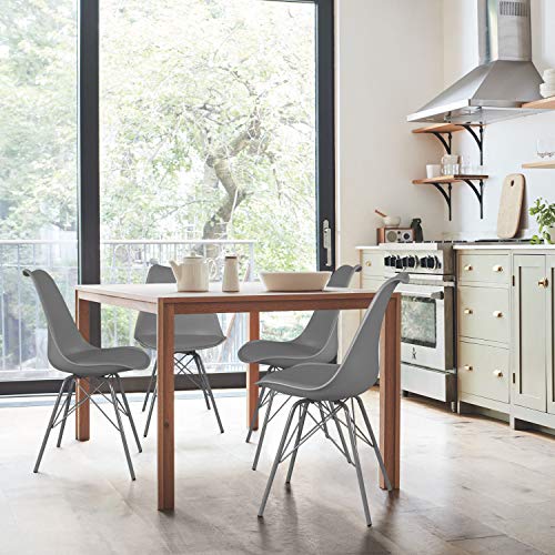 JUMMICO Kitchen Dining Chair with Soft Padded Mid Century Shell Side Chair Armless Tulip Chair