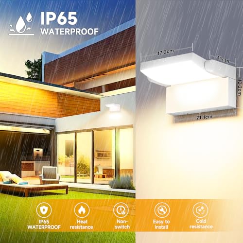 GXXG 3 Pieces 40W LED Wall Light Outdoor Indoor IP65, Adjustable Wall Lights Modern Aluminium Wall Lamps for Gardens, Anthracite, 4000LM, Warm White 3000K, IP65 Waterproof