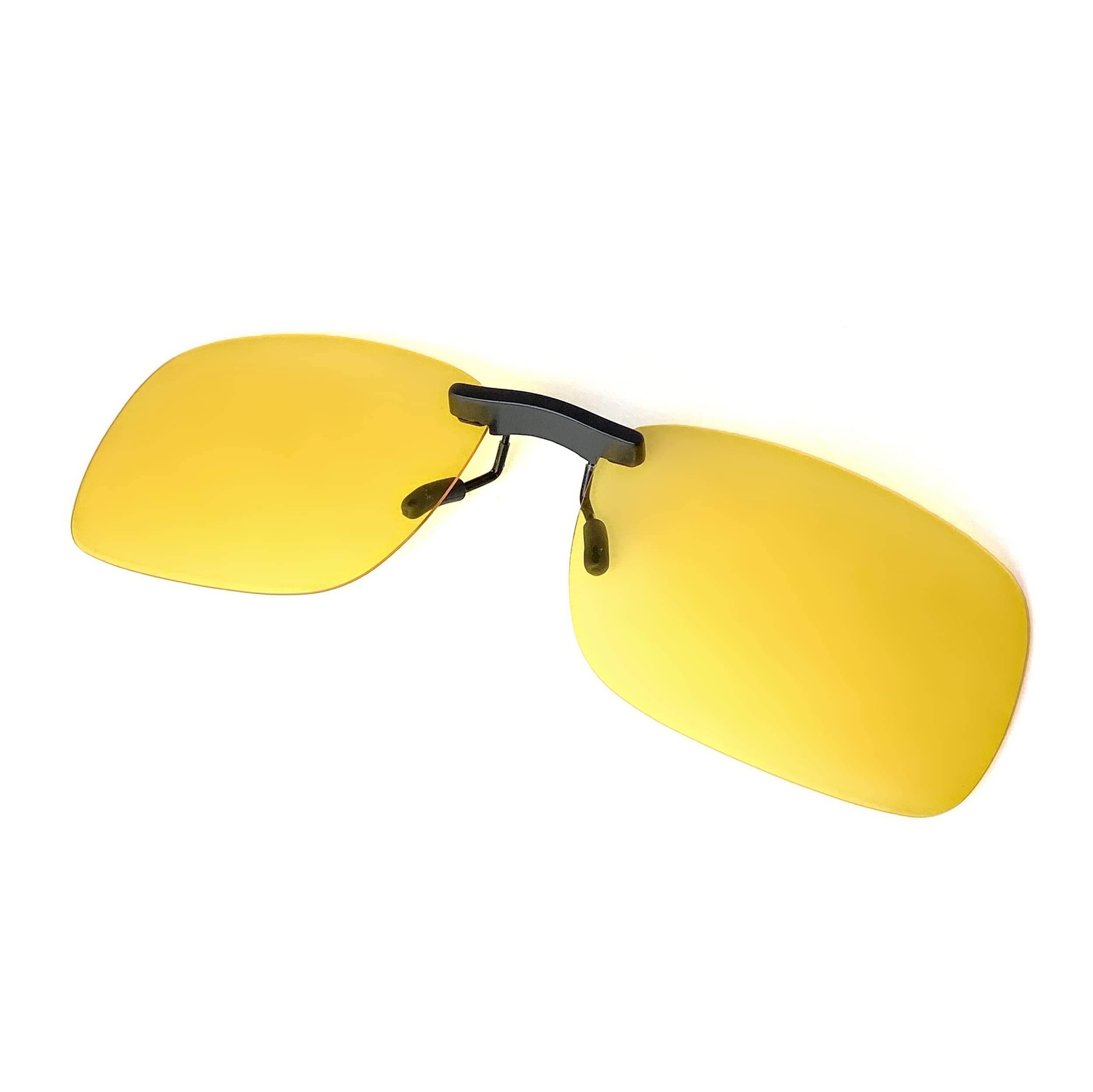 BLUE CUT Clip on Polarized Night Vision, Driving 60mm, Yellow
