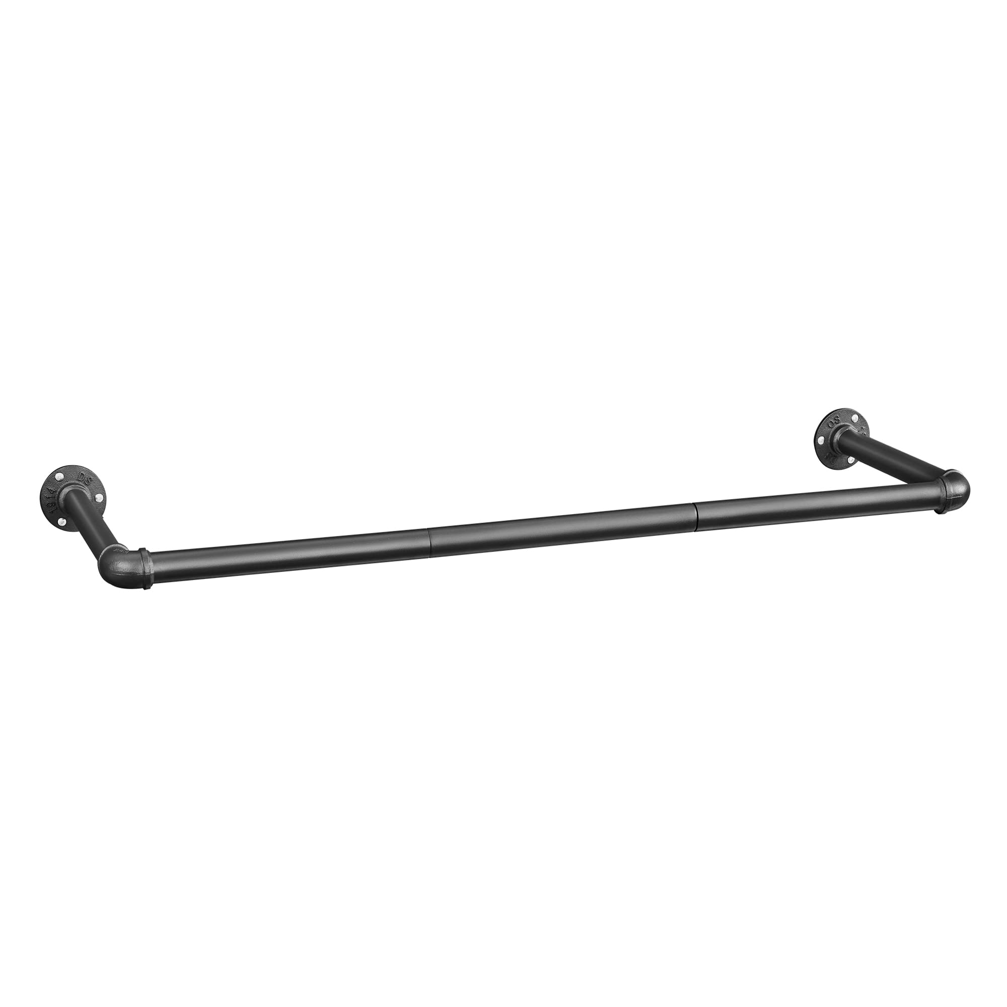 SONGMICS Wall Mounted Coat Rack, Industrial Hoses Clothes Hanging Bars, Space Saving 92 x 30 x 7.5 cm, Easy Installation, Small Space, Black HSR67BK