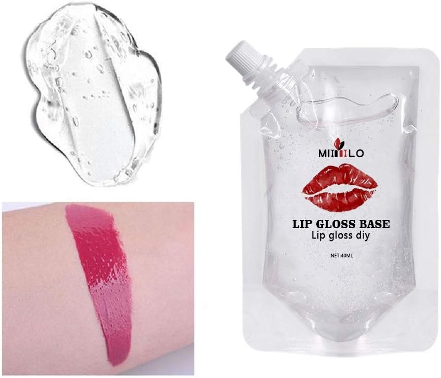 Timall Moisturize Lip Gloss Base, Lip Gloss Base Oil Material Lip Makeup Primers, Non-Stick Lipstick Primer Lip Gloss Base For DIY Handmade Lip Balms Lip Gloss-40ml for Friend
