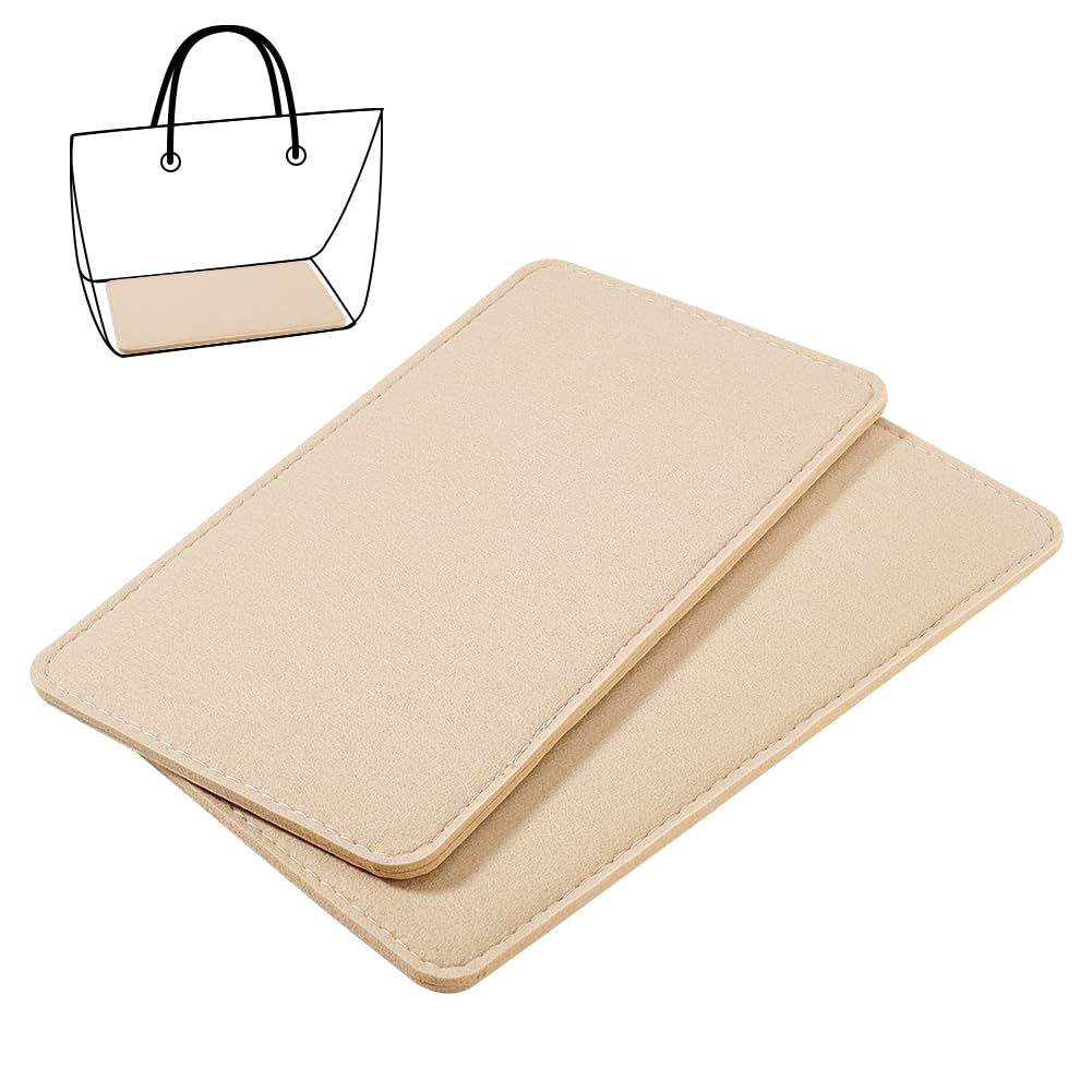 PH PandaHall 2pcs Felt Handbag Base Shaper,28x15.5cm Beige Purse Shaper Felt Bag Shaper Purse Insert Rectangle Bags Liner Board Stabilizer Support Bags Bottom for DIY Tote Crochet Bag, 7mm Thick