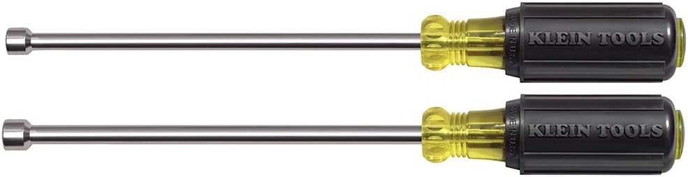 Klein Tools 647 Hollow Shaft Nut Driver Set with Chrome-Plated 6-Inch Shafts and Cushion Grip Handles - - 