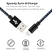 GUIGUI iPhone Charger 5Pack 3FT 6FT 6FT 10FT 10FT, Extra Long Nylon Braided Charging Cord Lightning Cable to USB Charger for iPhone X, 8, 7, 7 Plus, 6S, 6, SE, 5S, 5, iPad, iPod Nano 7 (Black Blue)