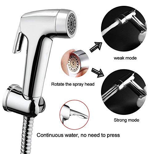 Handheld Bidet Sprayer Cloth Diaper Sprayer for Toilet Stainless Steel Bidet Handheld Sprayer Set Shattaf Sprayer for Bidet Cleaning Personal Cleaning, Pet Shower, Toilet Cleaning, Car Washing - Thumbnail 3