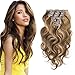Clip in Human Hair Brazilian Virgin Clip in Hair Extensions Body Wave 7pcs/set 100g #4/27 14inch