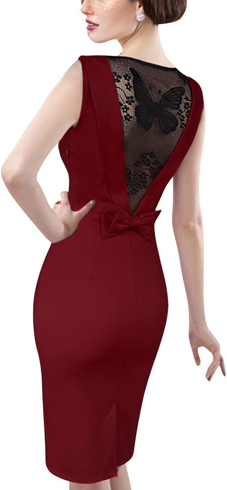 Viwenni Women's Sleeveless Elegant Business Causal Pencil Cocktail Dress