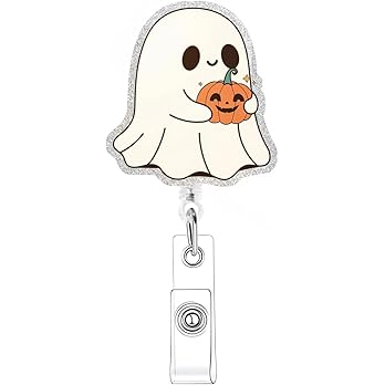 Amazon.com : Halloween Badge Reel Cute Pumpkin Ghost Badge Holder Retractable Clip for Nurse Nursing Doctor Halloween Nurse Badge Reels Holiday Name Tag Acrylic Alligator Clip for Nursing Teacher Office : Office Products