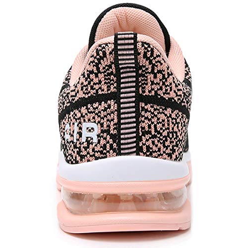 MEHOTO Womens Fashion Lightweight Tennis Walking Shoes Sport Air Fitness Gym Jogging Running Sneakers (Peachblack US 9.5 B(M)
