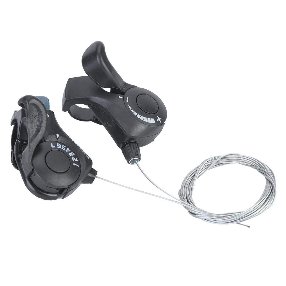 Shift Levers, 3X7 Speed Thumb Gear Shifters, Gear Shifter, Shifter with Inner Shift Cables for Mountain Road City Folding Bike, 1 Pair