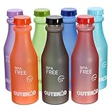 OUTERDO BPA Free Water Bottle-Portable Leakproof Unbreakable Travel Yoga Cycling Running Camping Water Bottle 650ml
