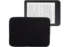 EMOREVALUE Neoprene 6-7 Inch E-Reader Sleeve for 6.8 Kindle Paperwhite/Paperwhite Kids/Paperwhite Signature Edition / 6" Kobo Clara HD, Kobo Nia/Fire 7 / iPad Mini 6, ebook Reader Case Bag Pouch Cover