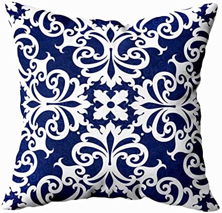 Shorping Body Pillow Case with Zipper, Zippered Pillowcases 20X20Inch Throw Pillow Covers Pattern with Swirls and Floral Motifs in Retro Style Contrast Victorian Background Can for Home Sofa Bedding