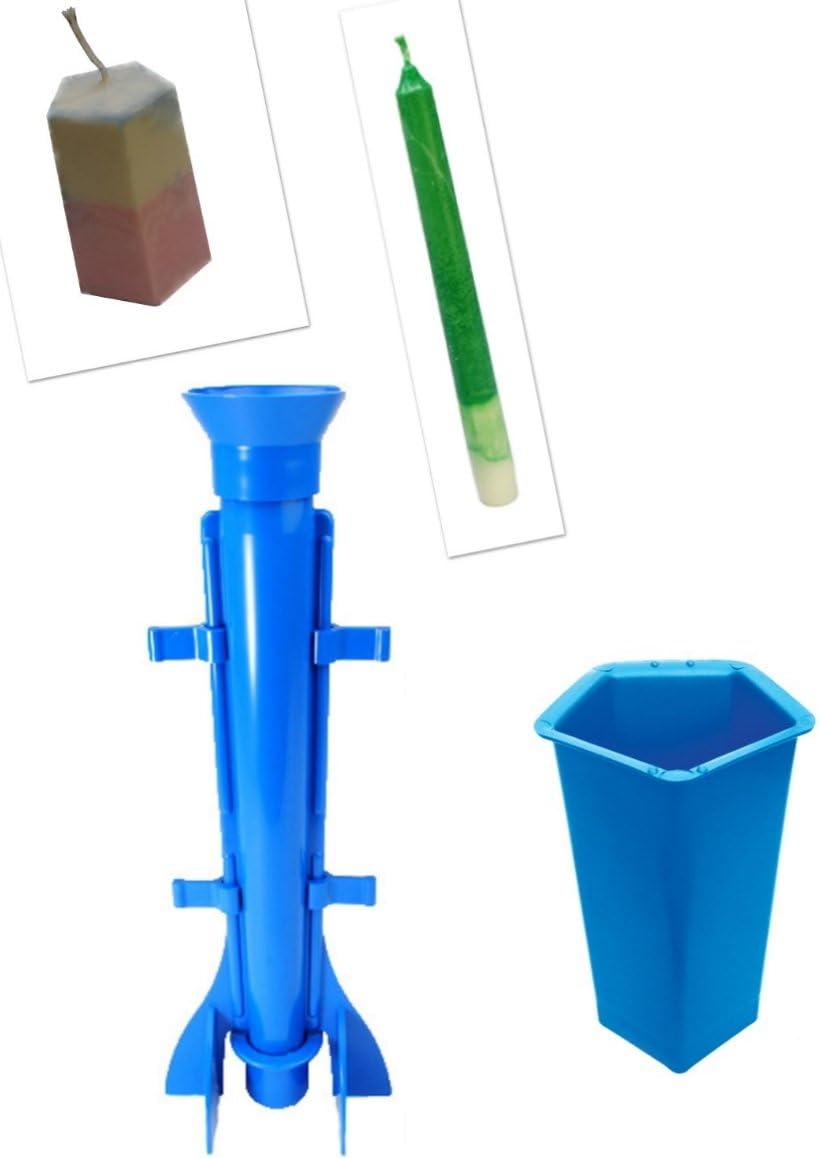 Proops Set x 2, Long Tapered Rocket Candle Mould & 5 Sided Pentagon Pillar Candle Mould (S7607). Free UK Postage