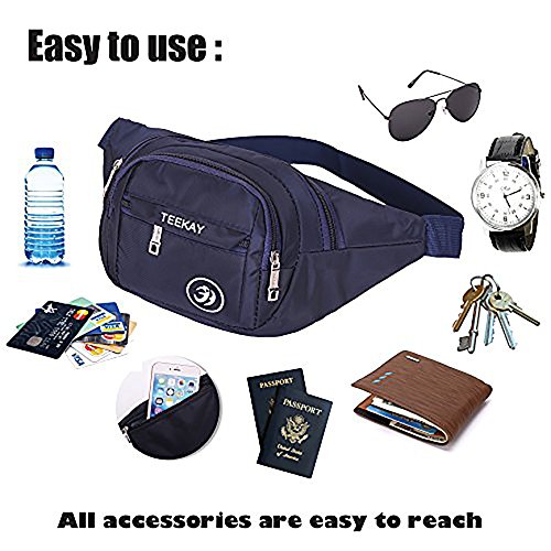 Waist Bag Fanny Pack Travel Belt Hip Pouch Purse for Men Women Running Walking Hiking