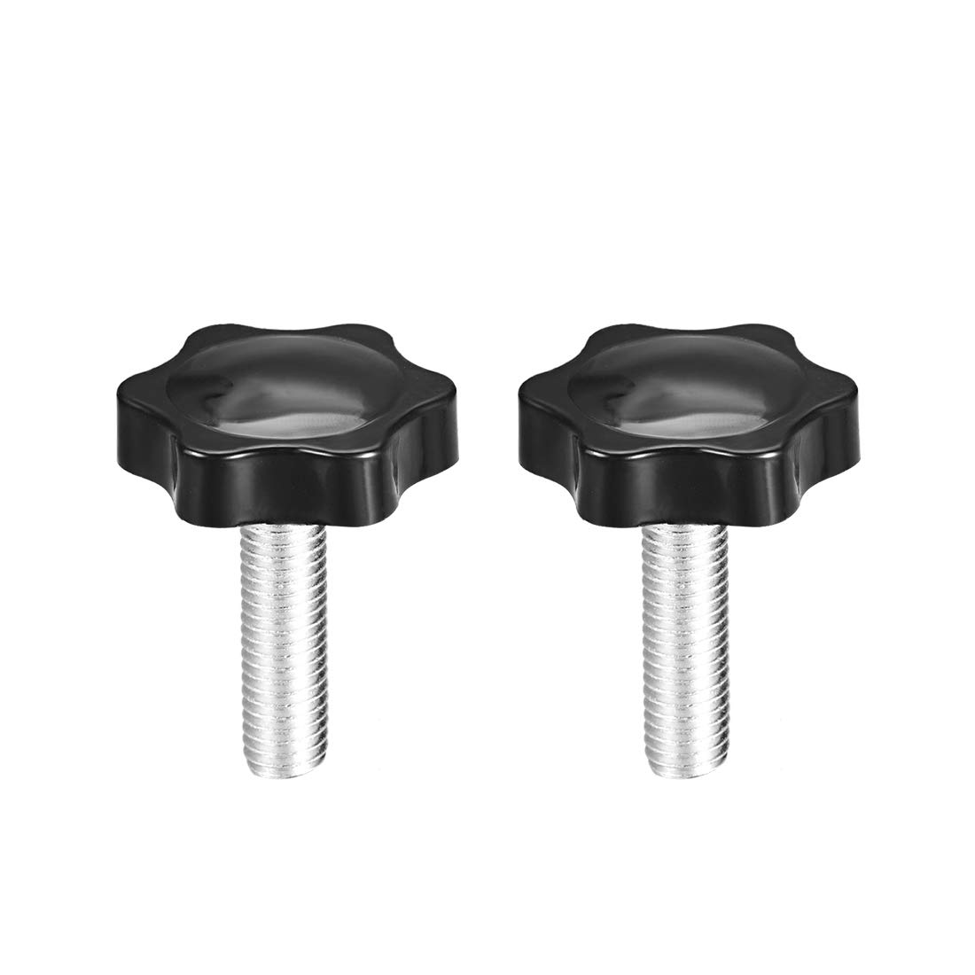 uxcell Clamping Screw Knob, 38mm Dia Plum Hex Shaped Grips Star Knob M10 x 35mm Male Thread, 2pcs