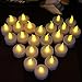 Flameless Tealight Battery Operated Candles - 24 Yellow Flickering Faux Tealights, Battery Operated Electric Lights, Fake Votive candle Light for Decorations, Luminary Bags and Parties by LED Lytes