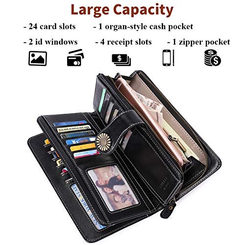 4 Elegant+Wallets+Capacity+Leather+Trifold