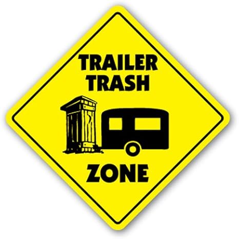Amazon Com Signjoker Trailer Trash Zone Sign Park White Camper